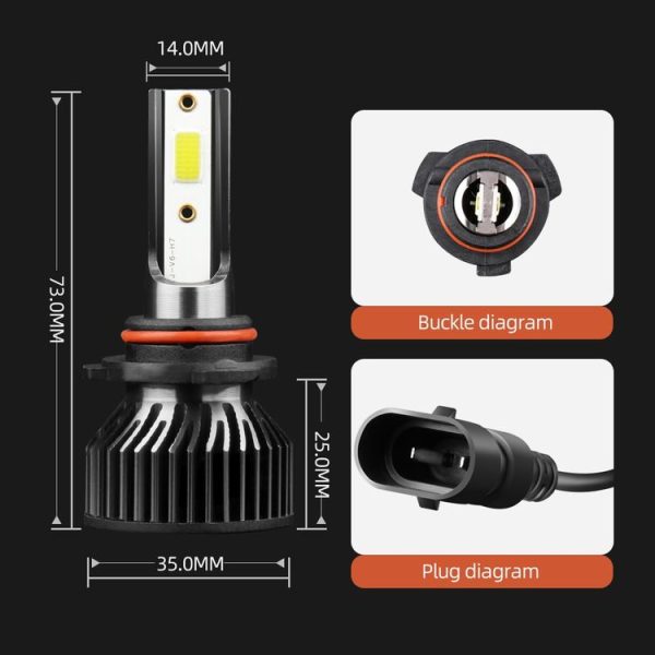 F2 9006 / HB4 2 PCS DC9-36V / 25W / 6000K / 2500LM IP68 Waterproof Car LED Headlight (Cold White Light) - Image 3