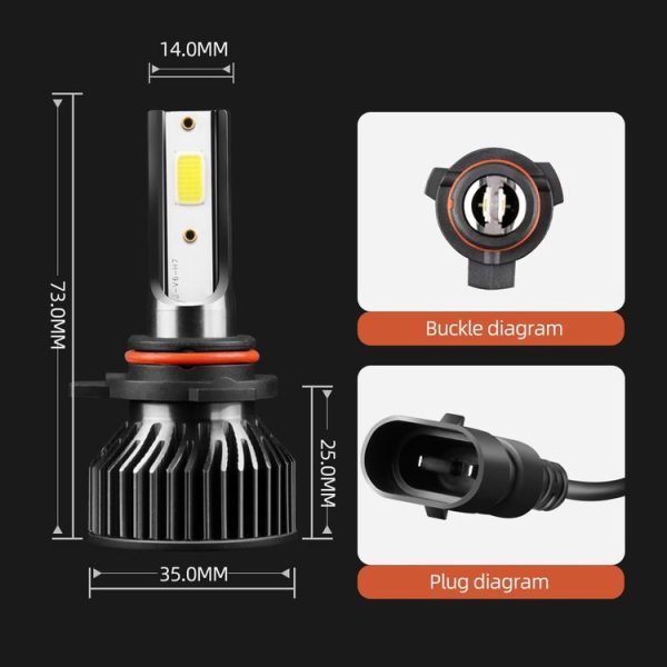 F2 9012 2 PCS DC9-36V / 25W / 6000K / 2500LM IP68 Waterproof Car LED Headlight (Cold White Light) - Image 3