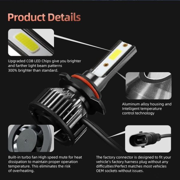 F2 9012 2 PCS DC9-36V / 25W / 6000K / 2500LM IP68 Waterproof Car LED Headlight (Cold White Light) - Image 6