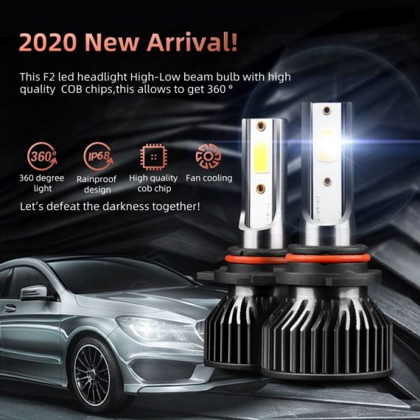 F2 9012 2 PCS DC9-36V / 25W / 6000K / 2500LM IP68 Waterproof Car LED Headlight (Cold White Light) - Image 9