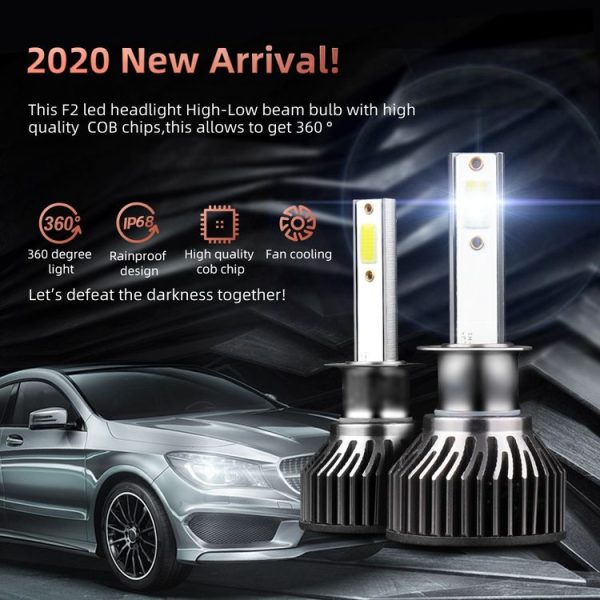 F2 H1 2 PCS DC9-36V / 25W / 6000K / 2500LM IP68 Waterproof Car LED Headlight (Cold White Light) - Image 9