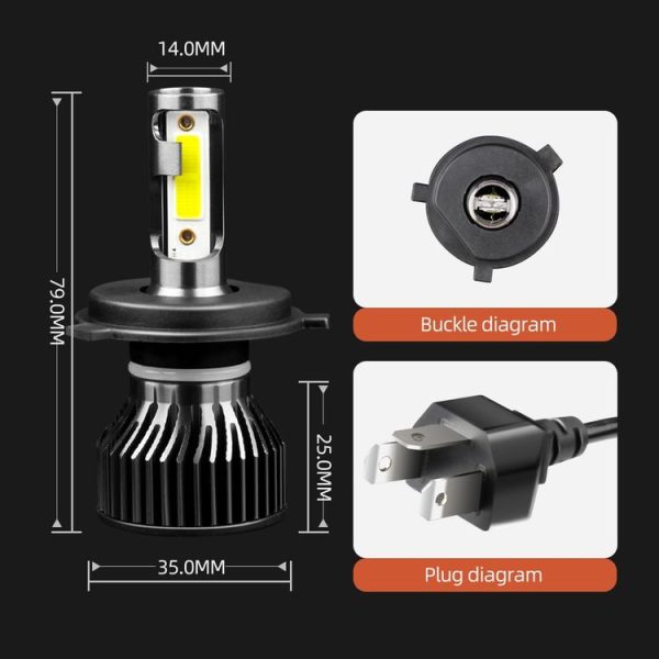 F2 H4 / HB2 / 9003 2 PCS DC9-36V / 25W / 6000K / 2500LM IP68 Waterproof Car LED Headlight (Cold White Light) - Image 3