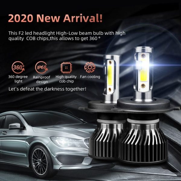 F2 H4 / HB2 / 9003 2 PCS DC9-36V / 25W / 6000K / 2500LM IP68 Waterproof Car LED Headlight (Cold White Light) - Image 9