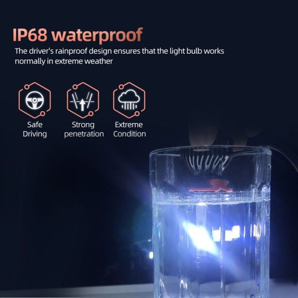 F2 H8 / H9 / H11 2 PCS DC9-36V / 25W / 6000K / 2500LM IP68 Waterproof Car LED Headlight (Cold White Light) - Image 5