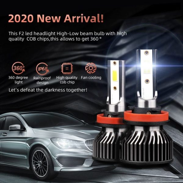 F2 H8 / H9 / H11 2 PCS DC9-36V / 25W / 6000K / 2500LM IP68 Waterproof Car LED Headlight (Cold White Light) - Image 9