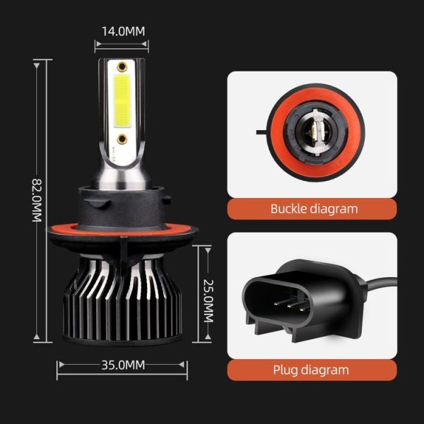 F2 H13 2 PCS DC9-36V / 25W / 6000K / 2500LM IP68 Waterproof Car LED Headlight (Cold White Light) - Image 3