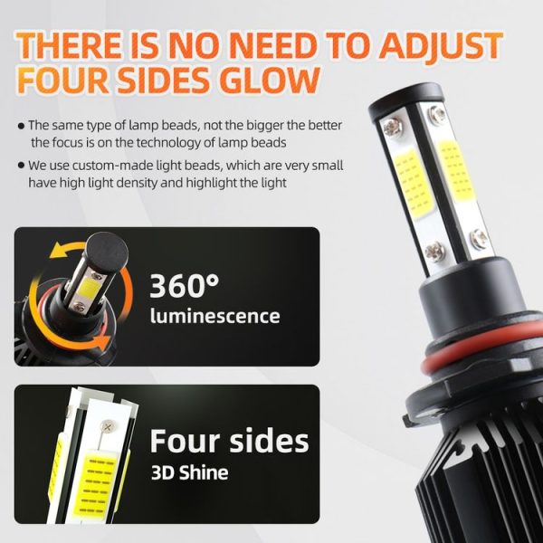 M6 9006 / HB4 2 PCS DC9-36V / 25W / 6000K / 2500LM IP68 Waterproof Car LED Headlight (Cold White Light) - Image 5