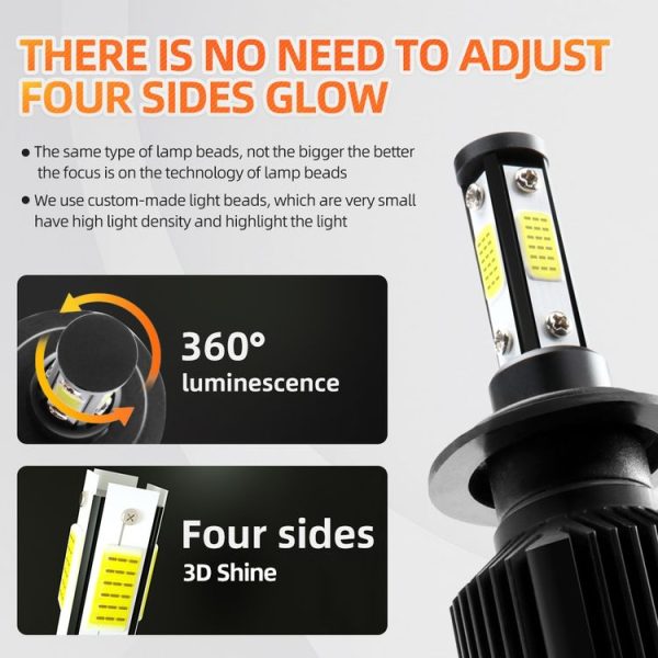 M6 H7 2 PCS DC9-36V / 25W / 6000K / 2500LM IP68 Waterproof Car LED Headlight (Cold White Light) - Image 5