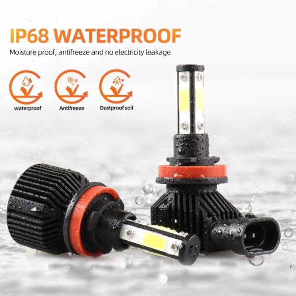 M6 H8 / H9 / H11 2 PCS DC9-36V / 25W / 6000K / 2500LM IP68 Waterproof Car LED Headlight (Cold White Light) - Image 4
