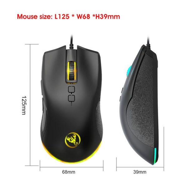 HXSJ A883 7 Keys 6400DPI RGB Light Mechanical Gaming Wired Mouse - Image 7