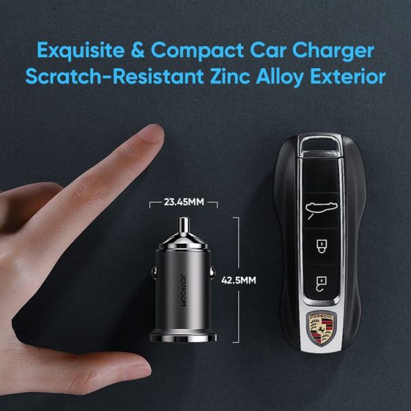 JOYROOM C-A35 45W Mini Dual-port PD + QC 3.0 Ring-pull Fast Car Charger (Black) - Image 6