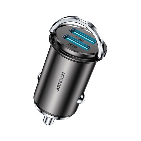 JOYROOM C-A36 45W Mini Dual-port Ring-pull Fast Car Charger (Black)