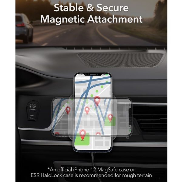 ESR 2C502 HaloLock Magnetic Car Wireless Charger for iPhone 12 Series (Black) - Image 10