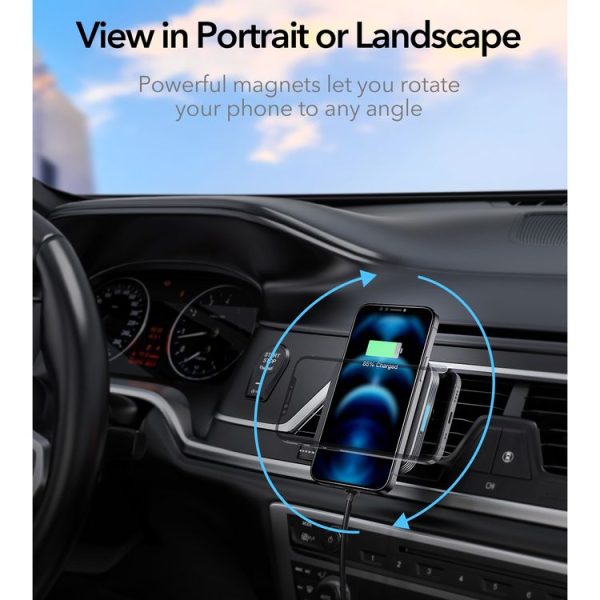 ESR 2C502 HaloLock Magnetic Car Wireless Charger for iPhone 12 Series (Black) - Image 11