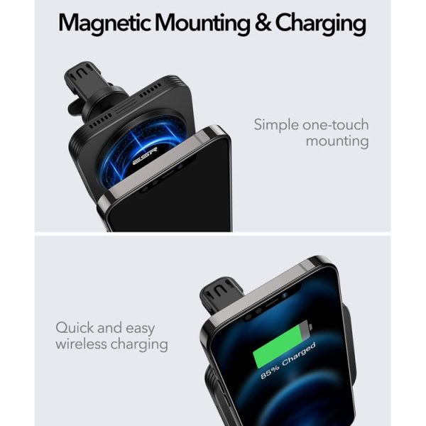 ESR 2C502 HaloLock Magnetic Car Wireless Charger for iPhone 12 Series (Black) - Image 4
