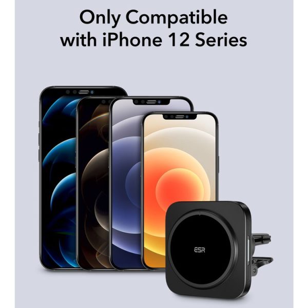 ESR 2C502 HaloLock Magnetic Car Wireless Charger for iPhone 12 Series (Black) - Image 5