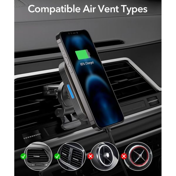 ESR 2C502 HaloLock Magnetic Car Wireless Charger for iPhone 12 Series (Black) - Image 9