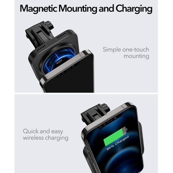 ESR 2C502A HaloLock Magnetic Car Dashboard Wireless Charger for iPhone 12 Series (Black) - Image 4