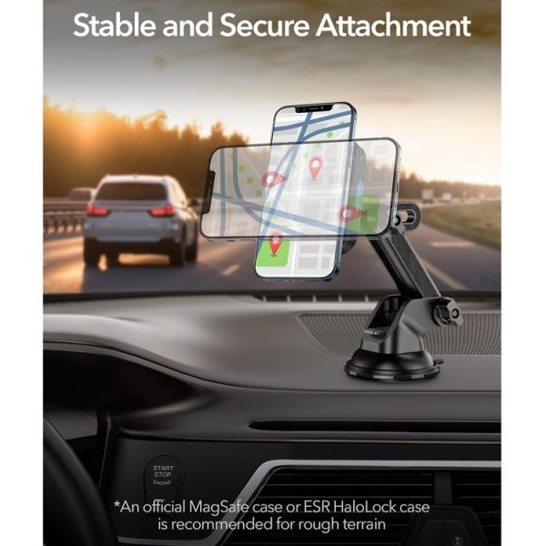 ESR 2C502A HaloLock Magnetic Car Dashboard Wireless Charger for iPhone 12 Series (Black) - Image 9