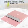 Litchi Pattern PU Leather Waterproof Ultra-thin Protection Liner Bag Briefcase Laptop Carrying Bag for 15 inch Laptops (Navy Blue) - Image 6