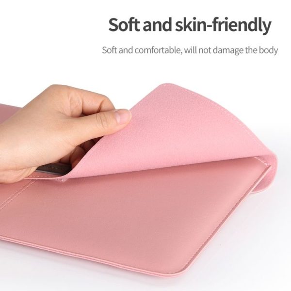 Litchi Pattern PU Leather Waterproof Ultra-thin Protection Liner Bag Briefcase Laptop Carrying Bag for 15 inch Laptops (Navy Blue) - Image 8