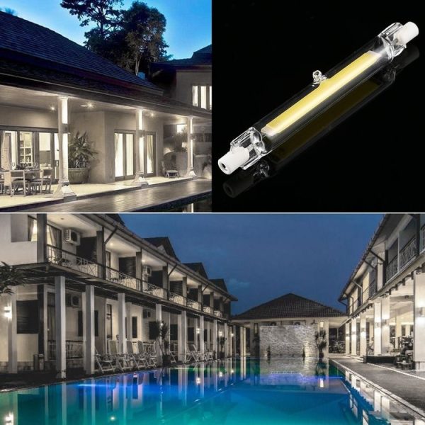R7S 220V 15W 189mm COB LED Bulb Glass Tube Replacement Halogen Lamp Spot Light, Warm Light - Image 5