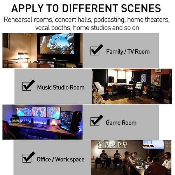6pcs / Pack 30x30x2.5cm Triangular Groove Style Recording Studio Drum Video Room Sound Insulation Board Silencer Cotton (Black) - Image 7