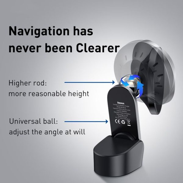 Baseus WXJN-01 Big Energy Car Mount Wireless Charger(For Dashboards and Air Outlets) (Cyan Black) - Image 3