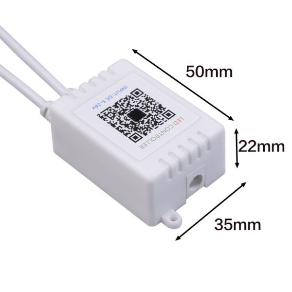JH-RGB02 DC5.5x2.1mm Interface Bluetooth LED RGB Controller with 24 Keys Remote Controller (White) - Image 3