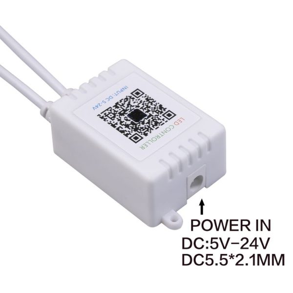 JH-RGB02 DC5.5x2.1mm Interface Bluetooth LED RGB Controller with 24 Keys Remote Controller (White) - Image 4