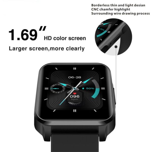 Lenovo S2 Pro 1.69 inch IPS Full Screen Smart Watch, IP67 Waterproof, Support One-key Health Monitor / 23 Sports Modes / Heart Rate Detection / Sleep Monitor (Black) - Image 6