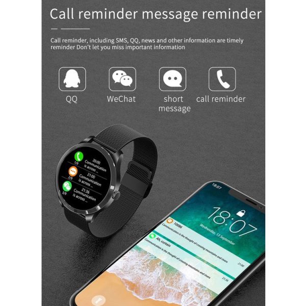 Q9L 1.28 inch IPS Color Screen IP67 Waterproof Smart Watch, Support Blood Pressure Monitoring / Heart Rate Monitoring / Sleep Monitoring (Silver) - Image 5