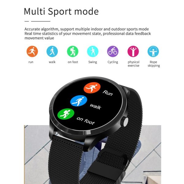 Q9L 1.28 inch IPS Color Screen IP67 Waterproof Smart Watch, Support Blood Pressure Monitoring / Heart Rate Monitoring / Sleep Monitoring (Silver) - Image 8