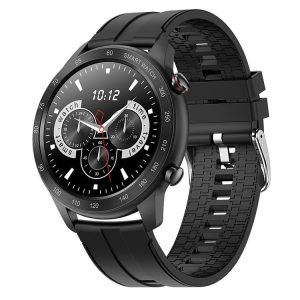 MX5 1.3 inch IPS Screen IP68 Waterproof Smart Watch, Support Bluetooth Call / Heart Rate Monitoring / Sleep Monitoring, Style: Silicone Strap (Black)