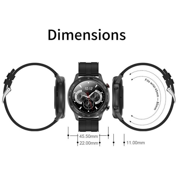 MX5 1.3 inch IPS Screen IP68 Waterproof Smart Watch, Support Bluetooth Call / Heart Rate Monitoring / Sleep Monitoring, Style: Silicone Strap (Black) - Image 3