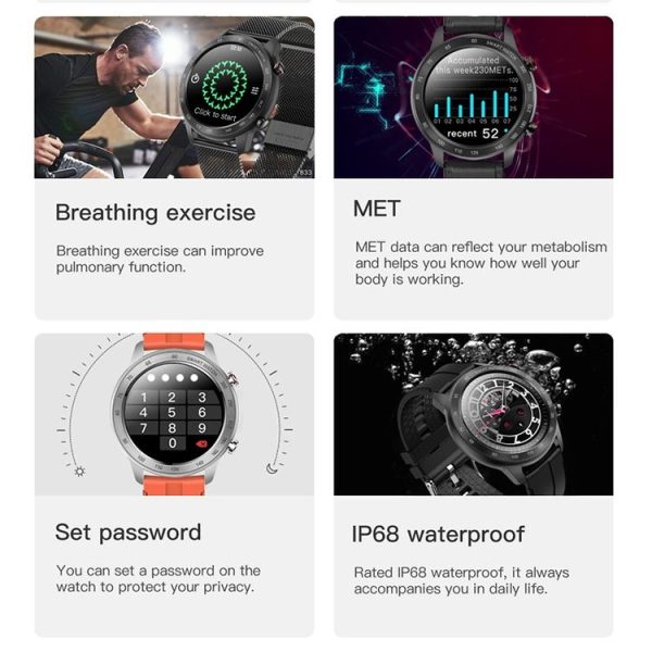 MX5 1.3 inch IPS Screen IP68 Waterproof Smart Watch, Support Bluetooth Call / Heart Rate Monitoring / Sleep Monitoring, Style: Silicone Strap (Black) - Image 5