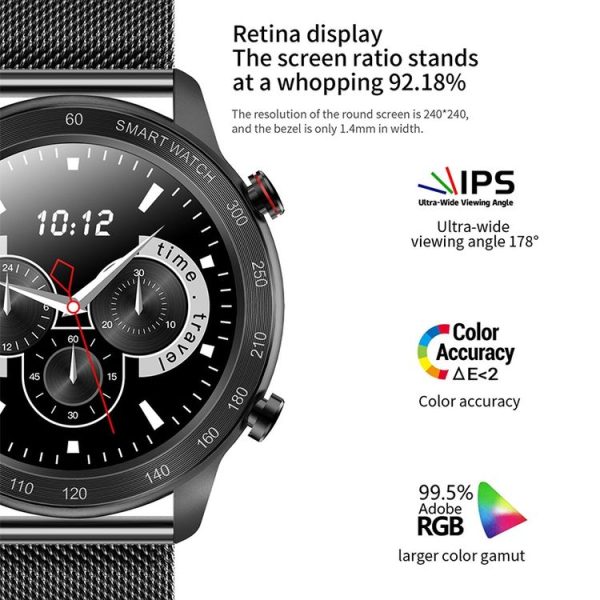 MX5 1.3 inch IPS Screen IP68 Waterproof Smart Watch, Support Bluetooth Call / Heart Rate Monitoring / Sleep Monitoring, Style: Silicone Strap (Black) - Image 6