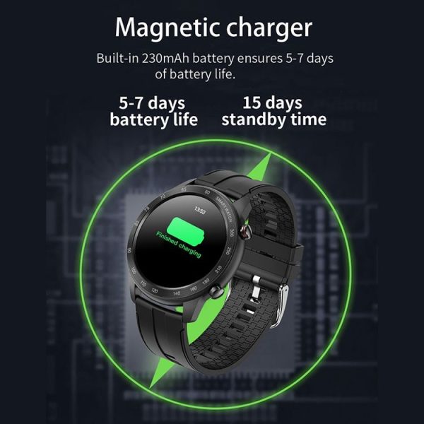 MX5 1.3 inch IPS Screen IP68 Waterproof Smart Watch, Support Bluetooth Call / Heart Rate Monitoring / Sleep Monitoring, Style: Silicone Strap (Black) - Image 7