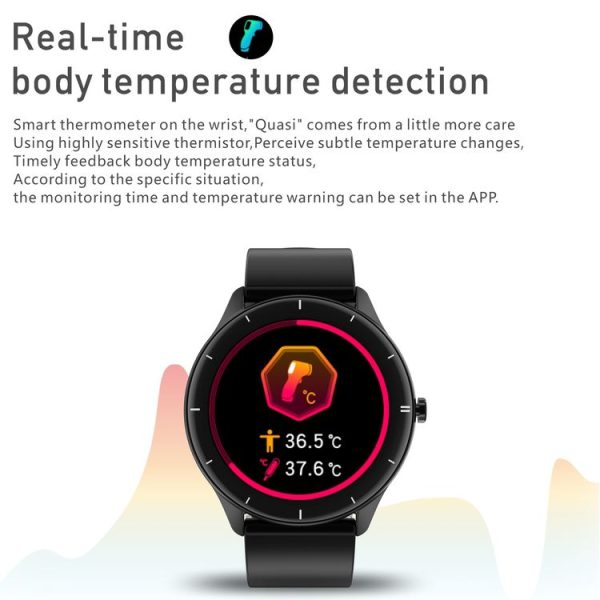 Q21 1.28 inch TFT Screen IP68 Waterproof Smart Watch, Support Body Temperature Detection / Heart Rate Monitoring / Sleep Monitoring (Pink) - Image 5