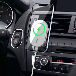 WiWU CH-306 15W Liberator 360 Degree Rotation Magnetic Car Wireless Charging Stand (Silver)