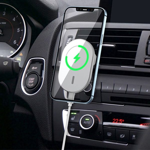 WiWU CH-306 15W Liberator 360 Degree Rotation Magnetic Car Wireless Charging Stand (Silver)