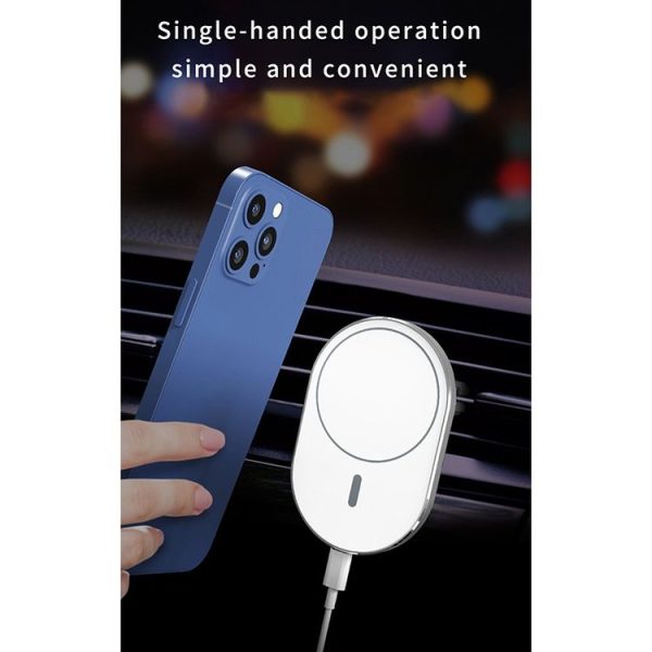 WiWU CH-306 15W Liberator 360 Degree Rotation Magnetic Car Wireless Charging Stand (Silver) - Image 7