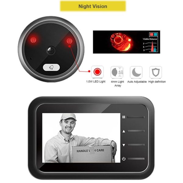 R11 2.4 inch TFT LCD Display Night Vision Photo Video Electronic Cat Eye Doorbell - Image 3