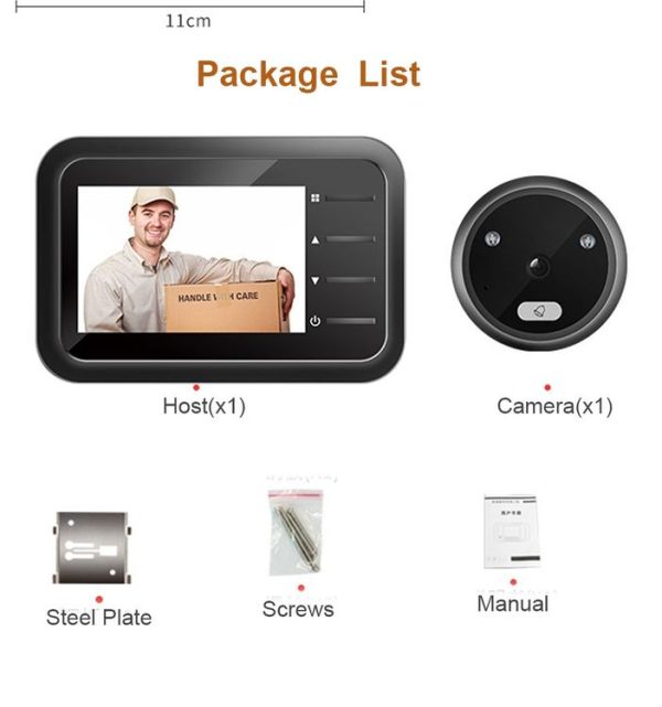 R11 2.4 inch TFT LCD Display Night Vision Photo Video Electronic Cat Eye Doorbell - Image 8