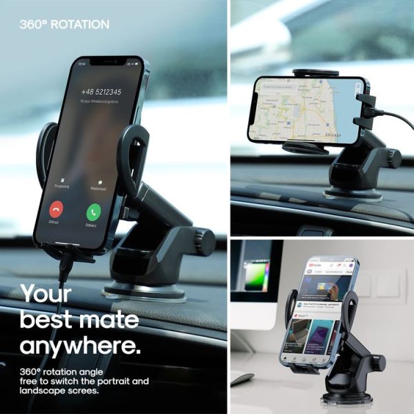 JOYROOM JR-ZS258 360-degree Rotating Stretching Mechanical Dashboard Car Holder for 4.7-6.9 inch Mobile Phones - Image 4