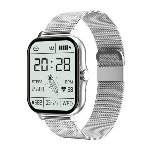 GT20 1.69 inch TFT Screen IP67 Waterproof Smart Watch, Support Music Control / Bluetooth Call / Heart Rate Monitoring / Blood Pressure Monitoring, Style: Steel Strap (Silver)