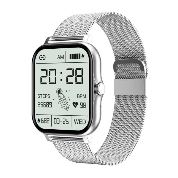 GT20 1.69 inch TFT Screen IP67 Waterproof Smart Watch, Support Music Control / Bluetooth Call / Heart Rate Monitoring / Blood Pressure Monitoring, Style: Steel Strap (Silver)