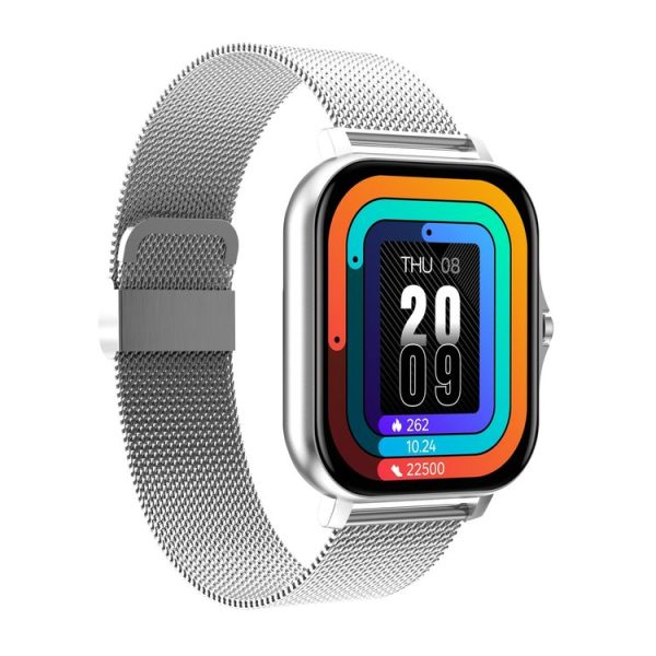 GT20 1.69 inch TFT Screen IP67 Waterproof Smart Watch, Support Music Control / Bluetooth Call / Heart Rate Monitoring / Blood Pressure Monitoring, Style: Steel Strap (Silver) - Image 2