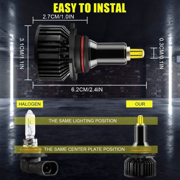 V8 9012 2 PCS DC10-32V / 30W / 6000K / 3800LM IP65 Waterproof Car LED Headlight - Image 5