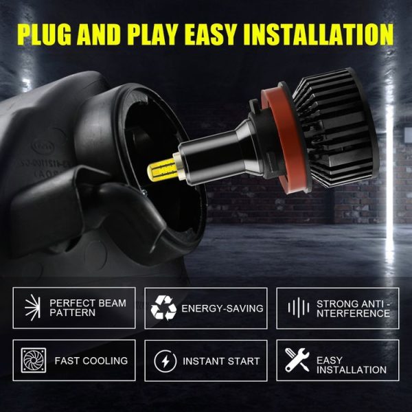 V8 H11 2 PCS DC10-32V / 30W / 6000K / 3800LM IP65 Waterproof Car LED Headlight - Image 6